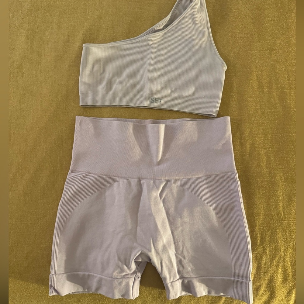 SET Active Sculptflex One Shoulder Bra and Biker Shorts